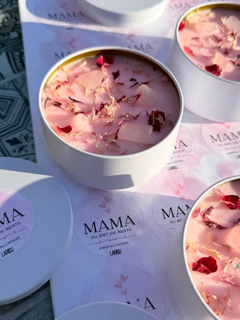 Mama „Du bist die Beste“ Kristallkerze, weiße Dose