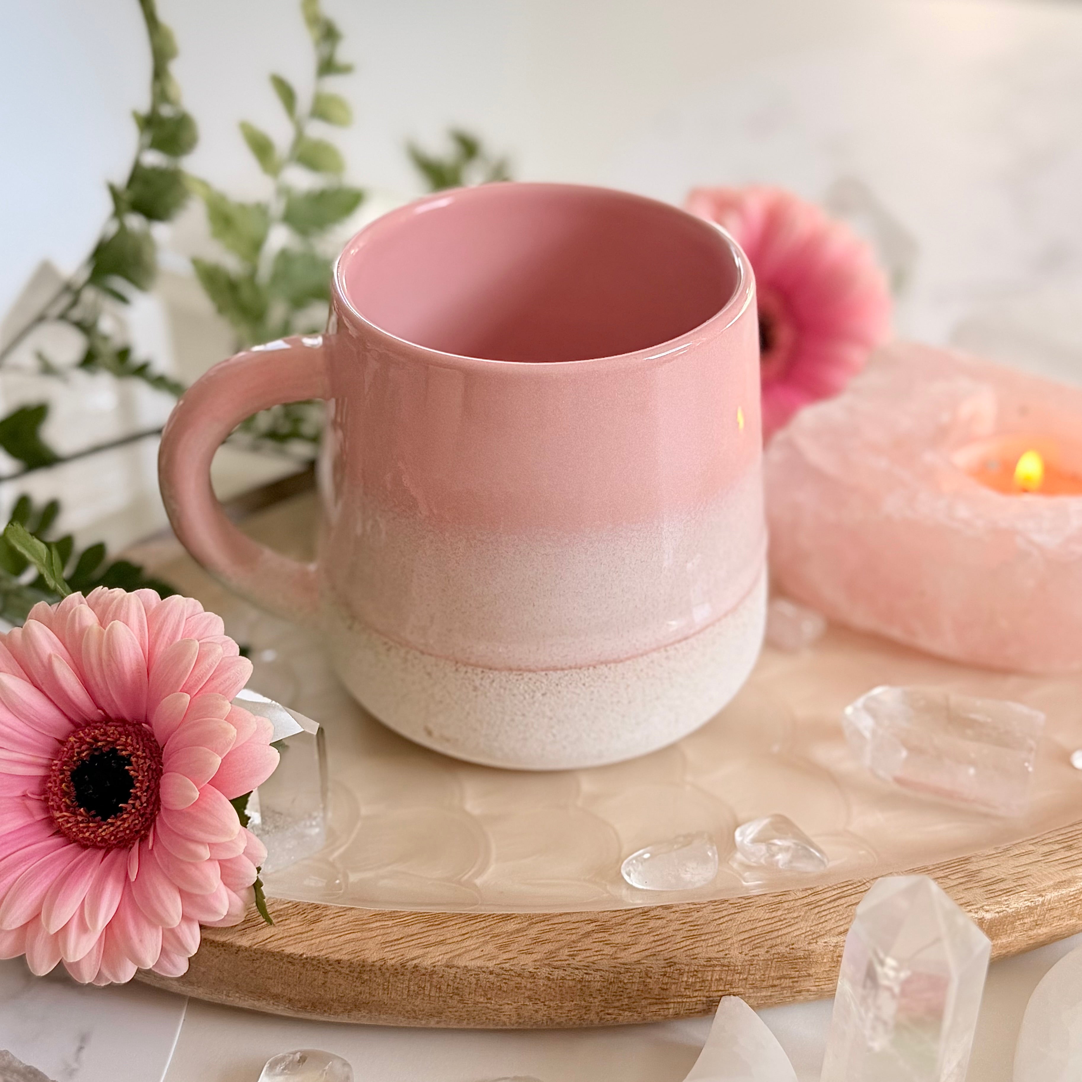 Keramik Becher rosa Ombre