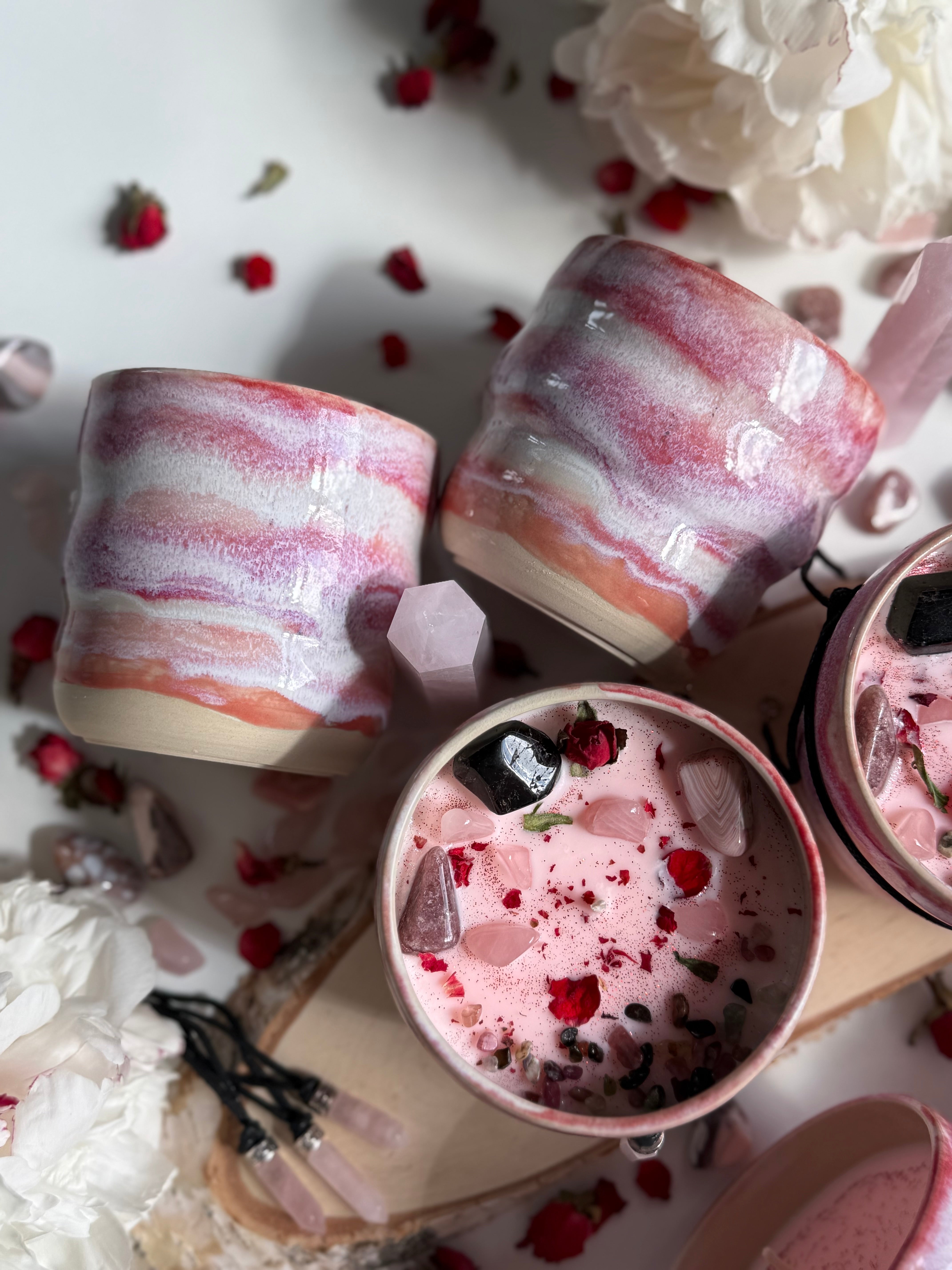 Kristallkerze im Keramikbecher SELFLOVE, limitiert