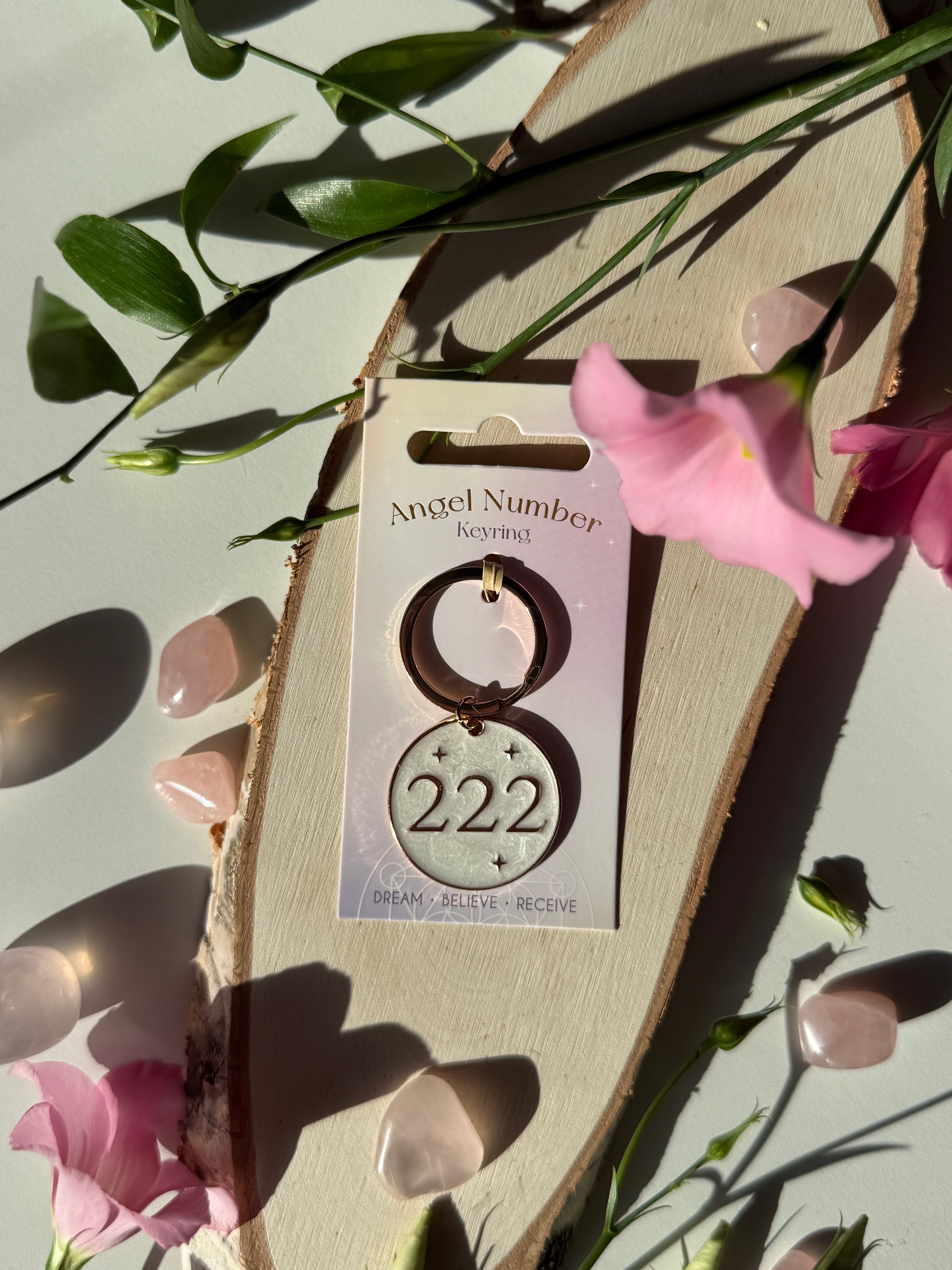 Engelszahl Schlüsselanhänger 222, Harmonie & Vertrauen