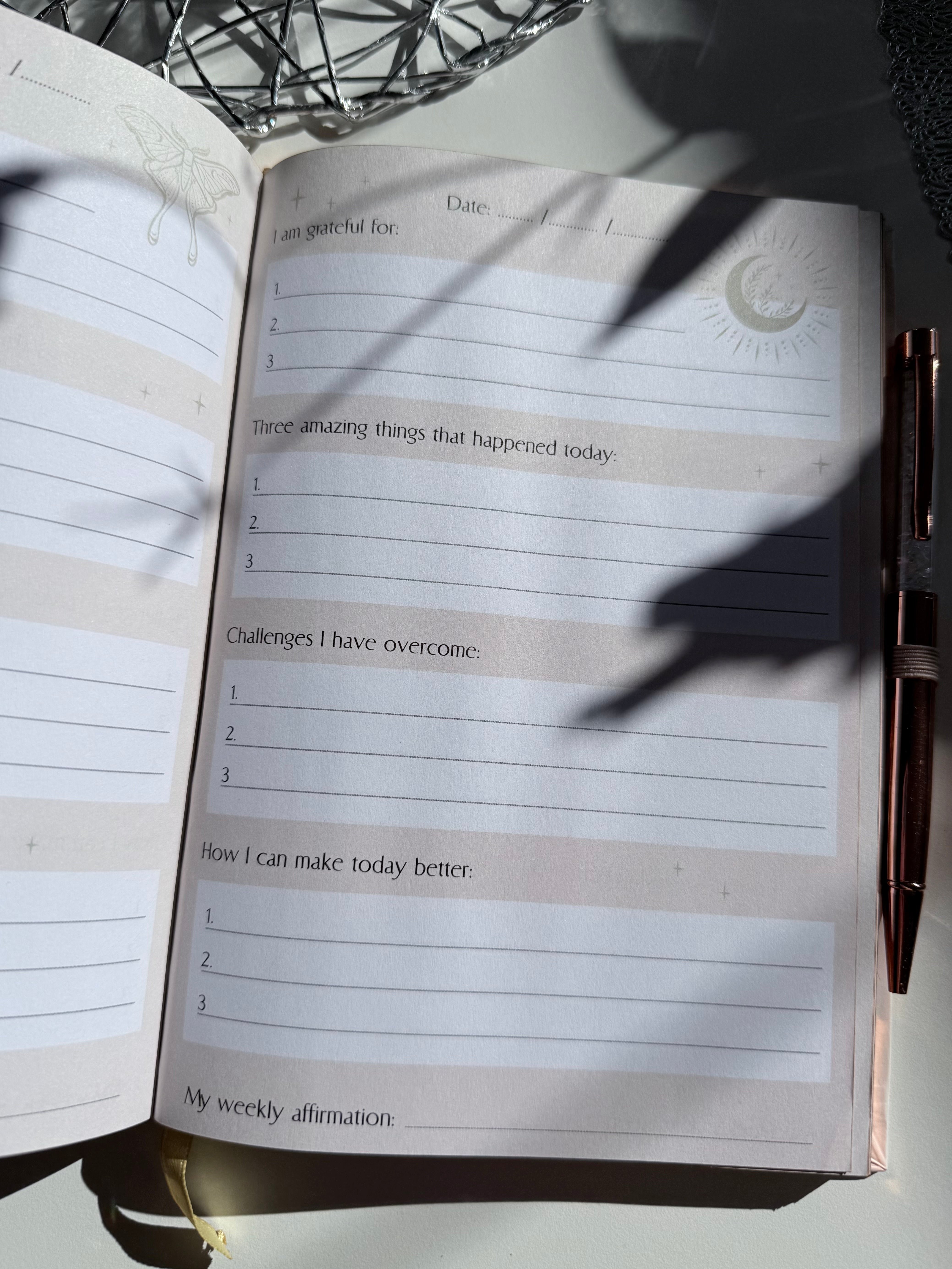 Journal Buch „Mond Motte“