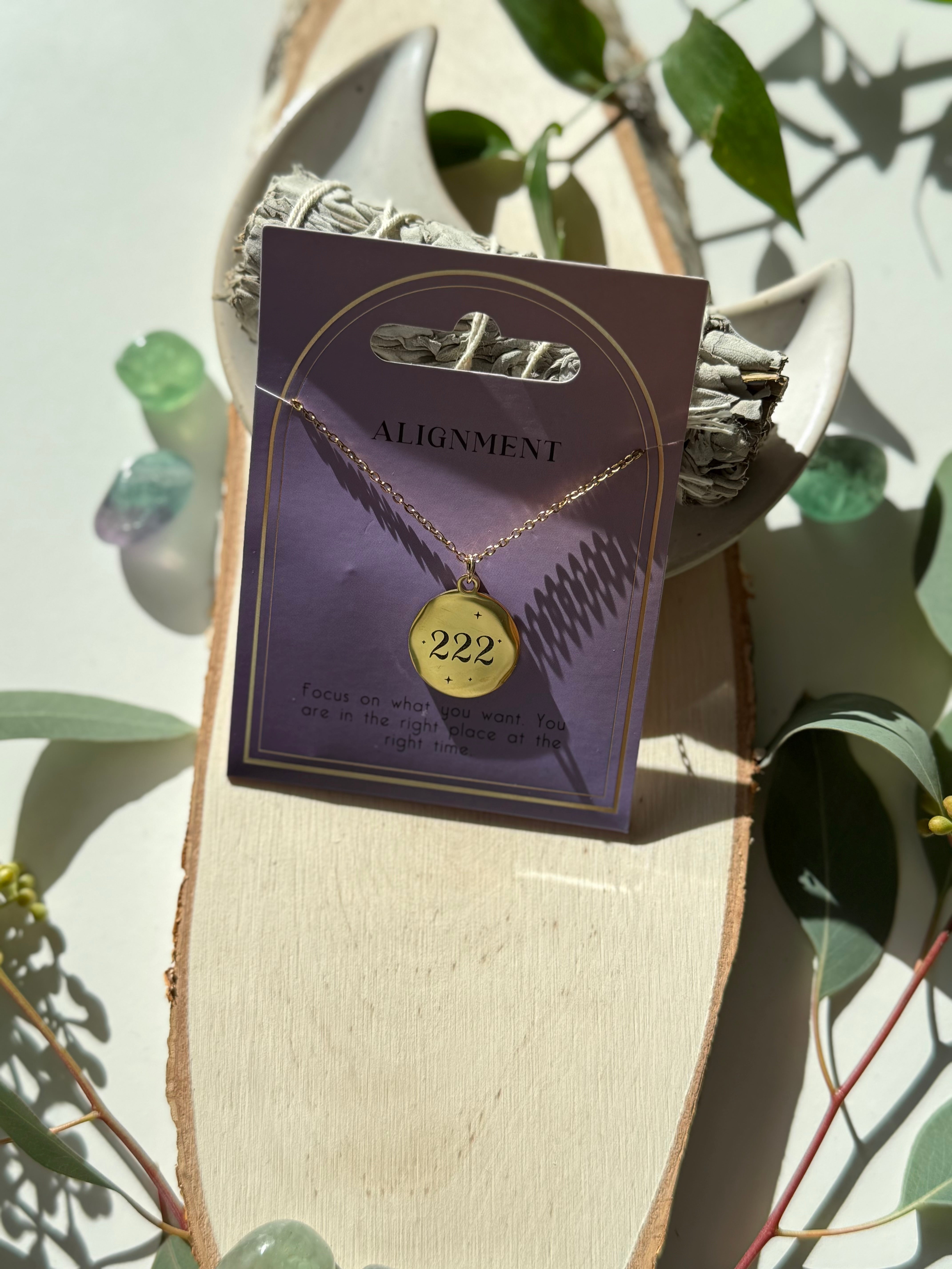 Engelszahl Halskette 222, Harmonie & Vertrauen