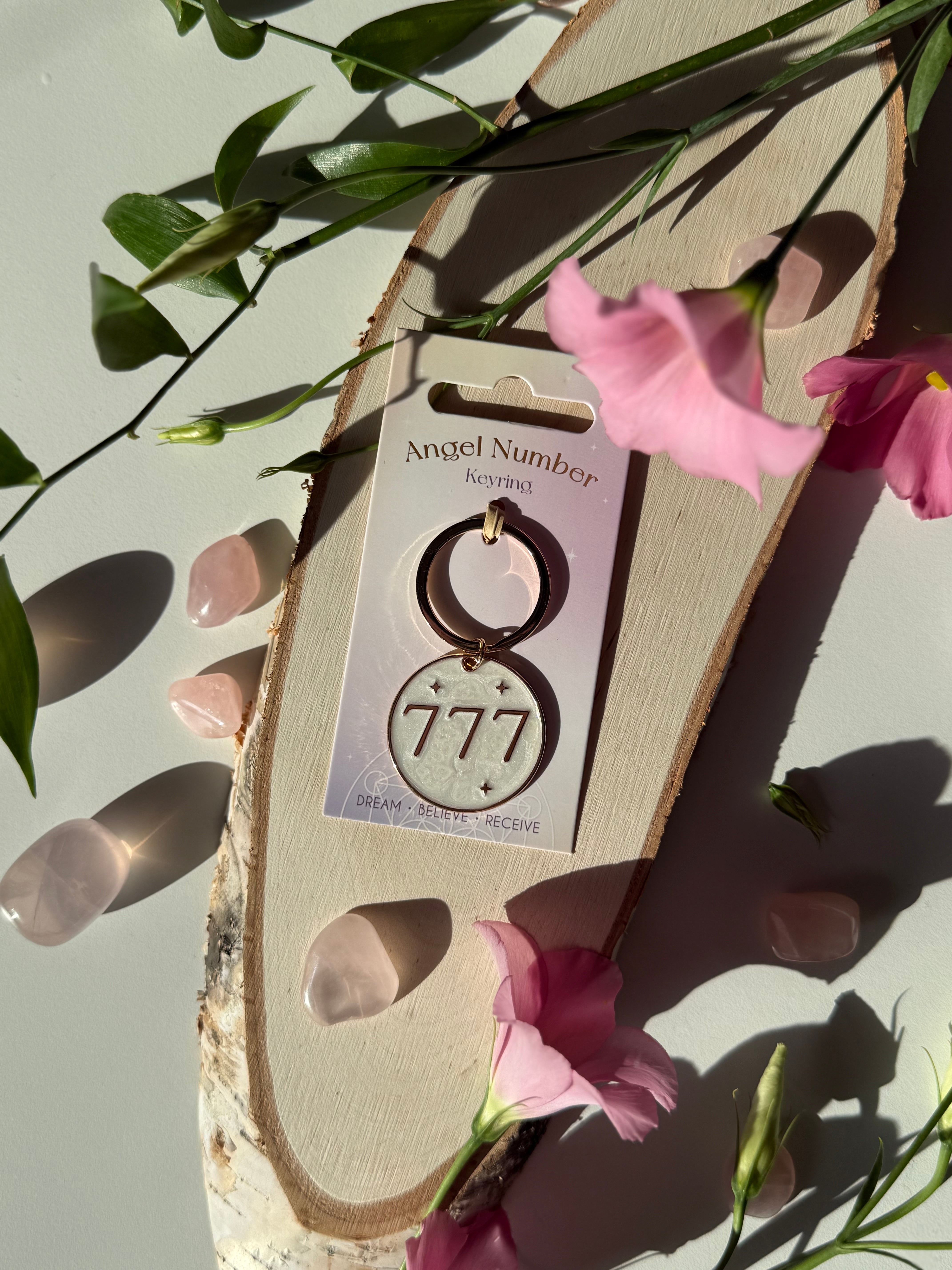 Engelszahl Schlüsselanhänger 777, Glück & Wachstum