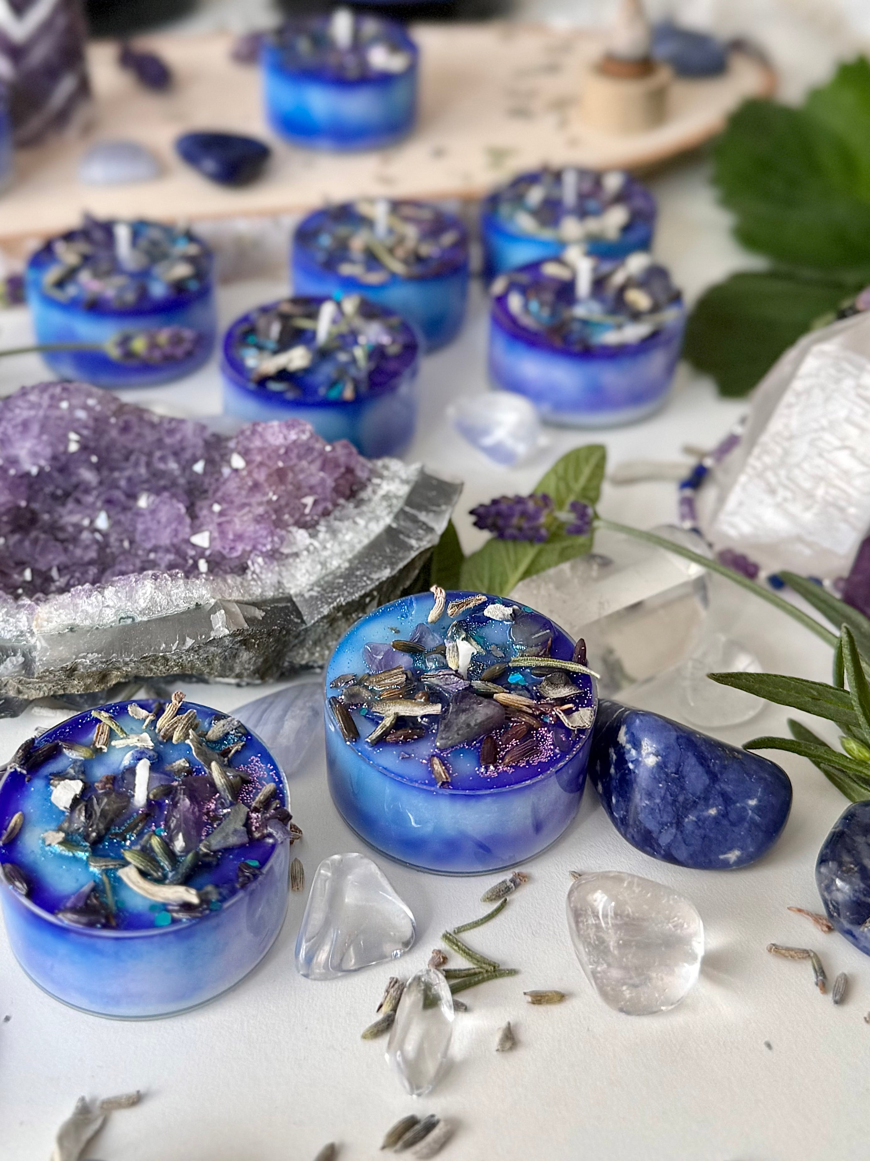 Moonlight Teelicht Vollmond mit Kristallen, 31. Mai, Blue Moon, limitiert