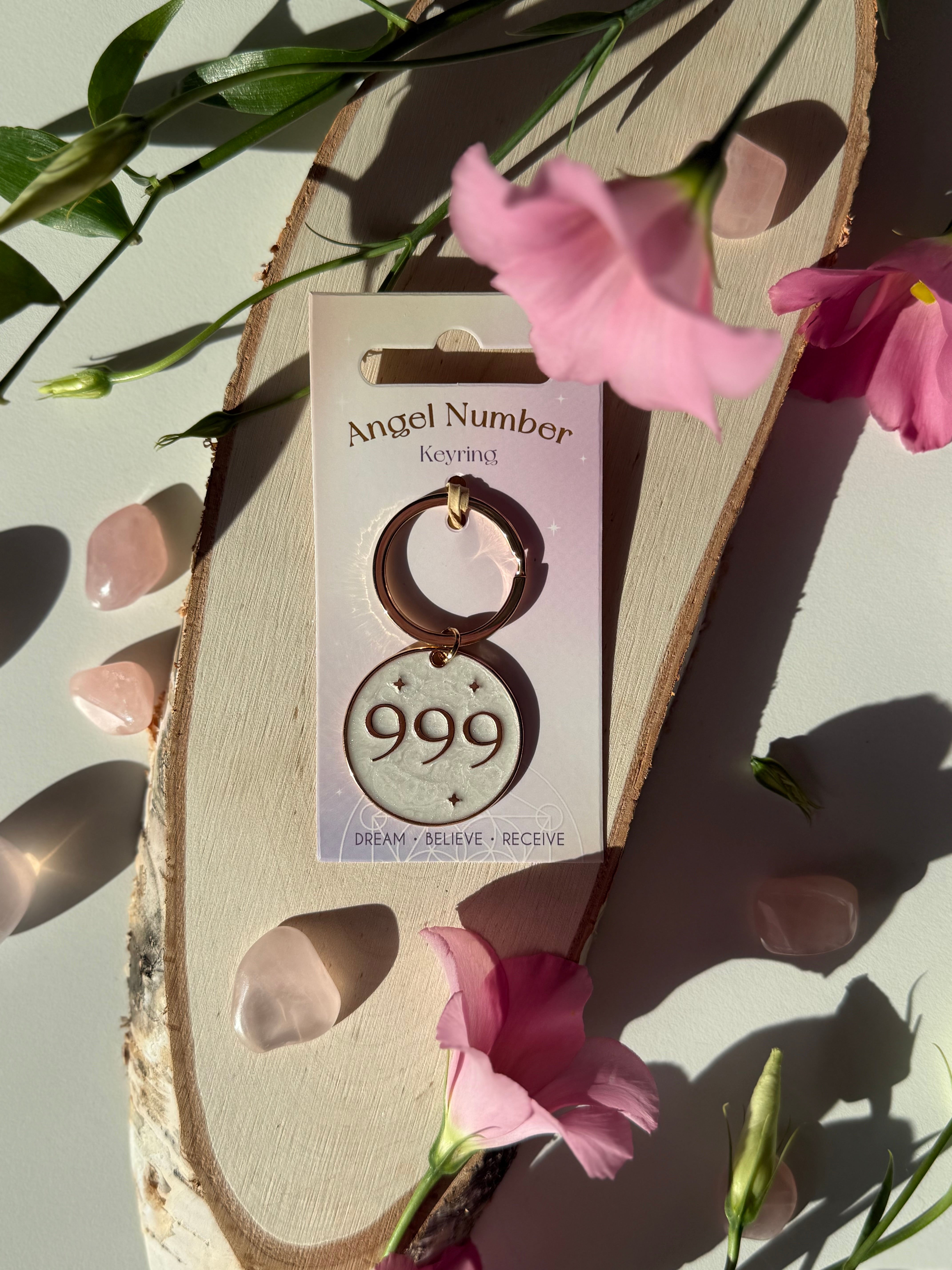 Engelszahl Schlüsselanhänger 999, Loslassen & Transformation