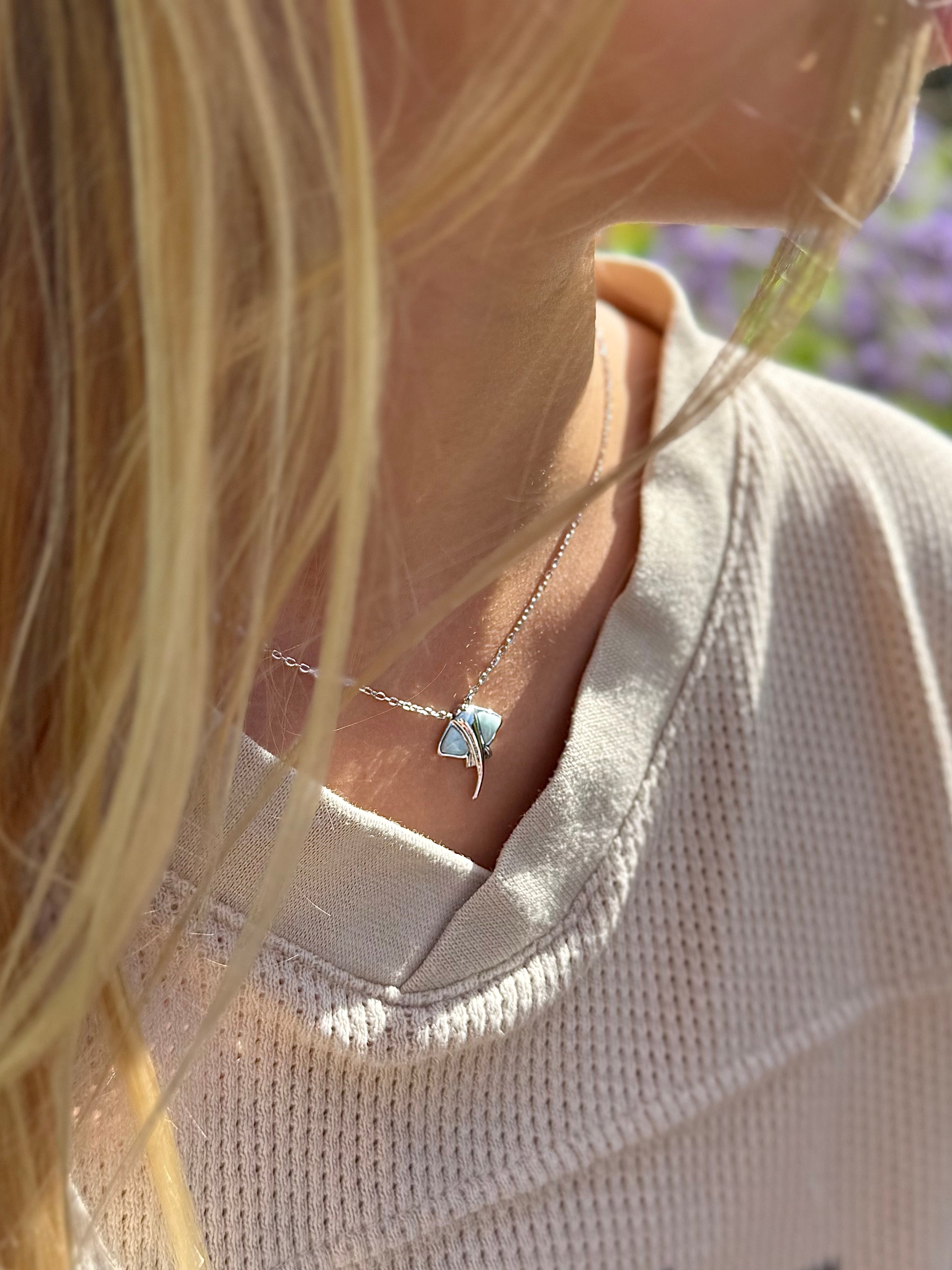 Halskette Manta Rochen mit Larimar