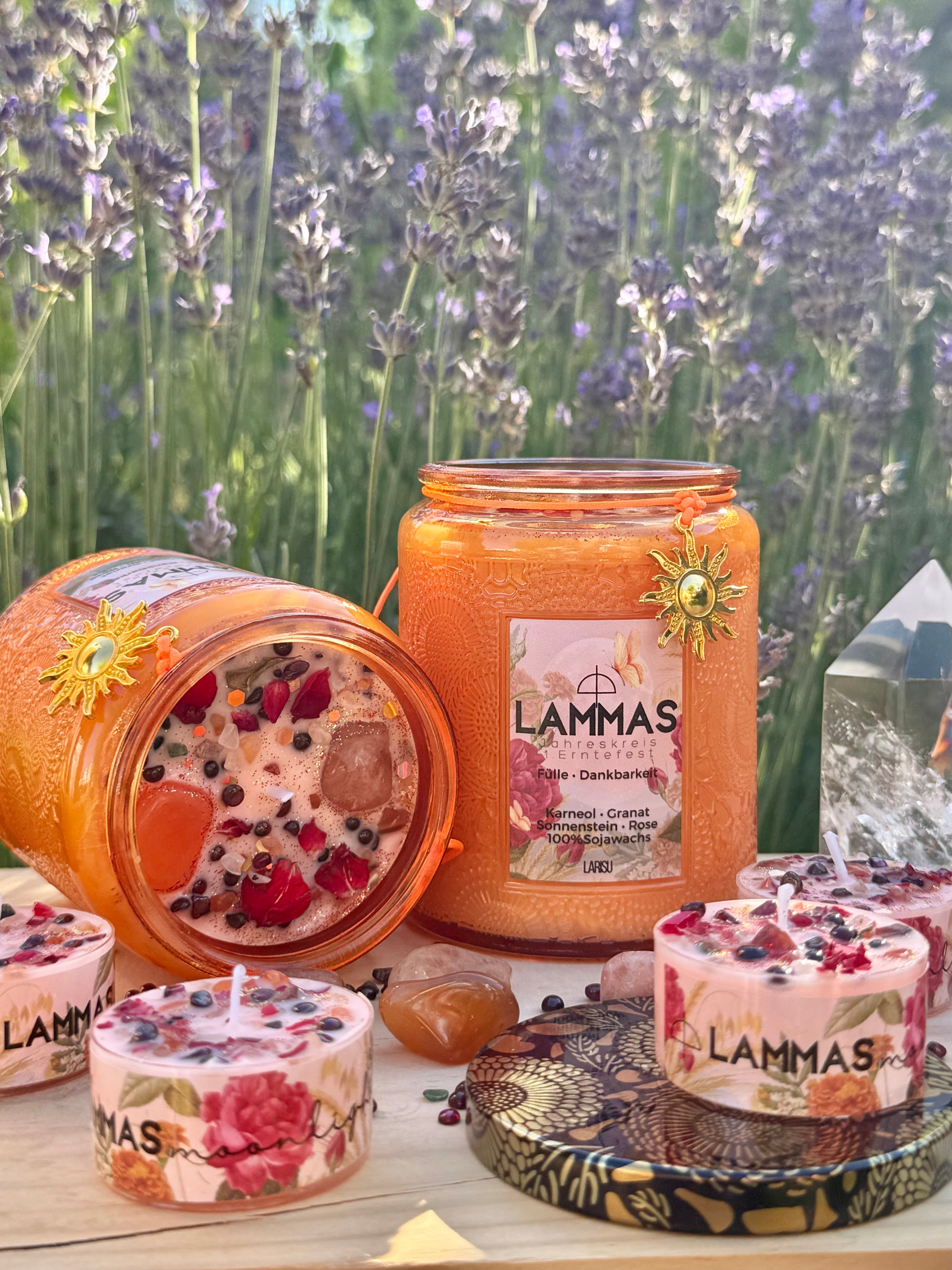 Kristallkerze Jahreskreisfest Lammas Lughnasadh, limitiert