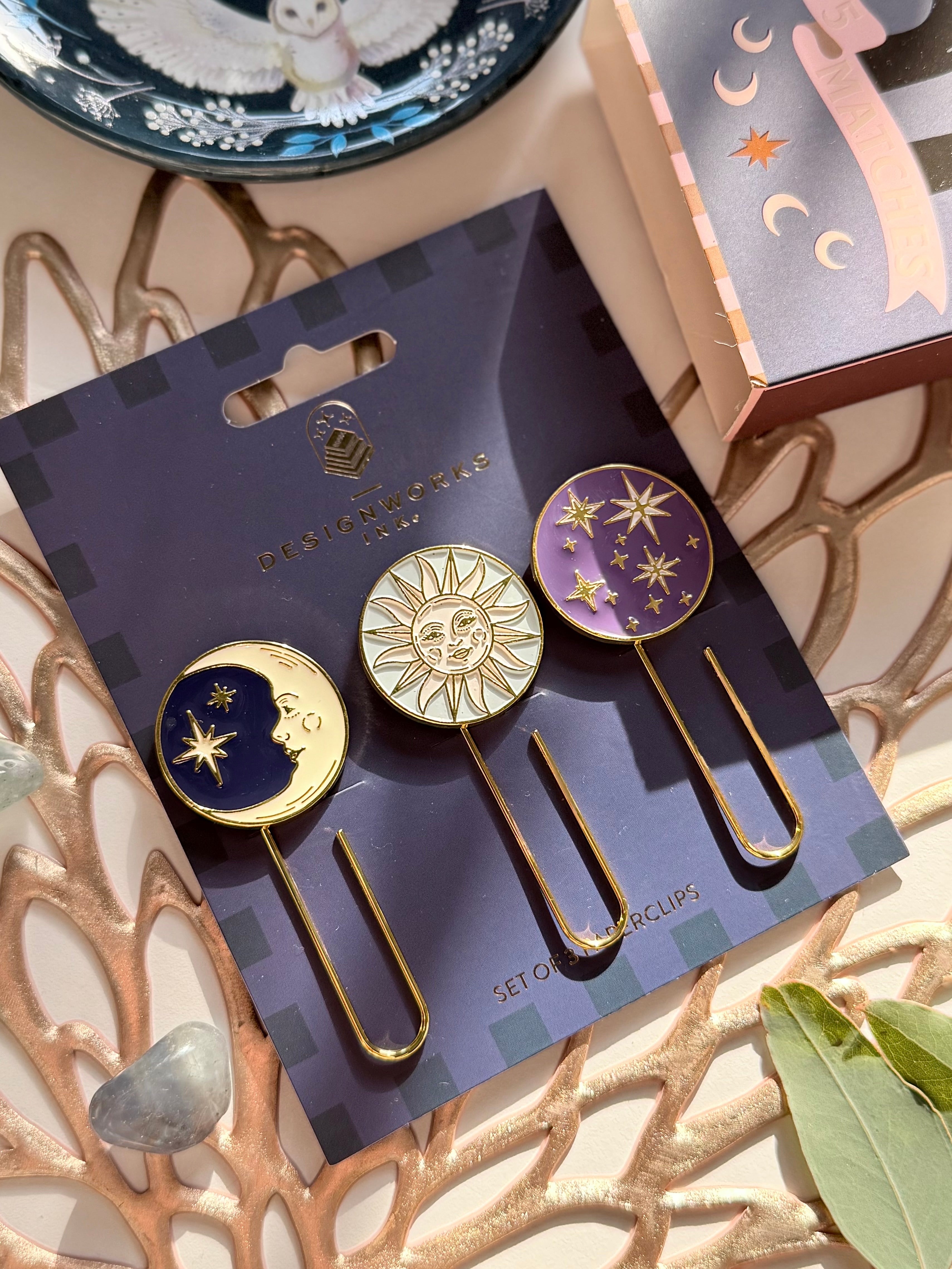 Büroklammern-Set „Sun, Moon & Stars“