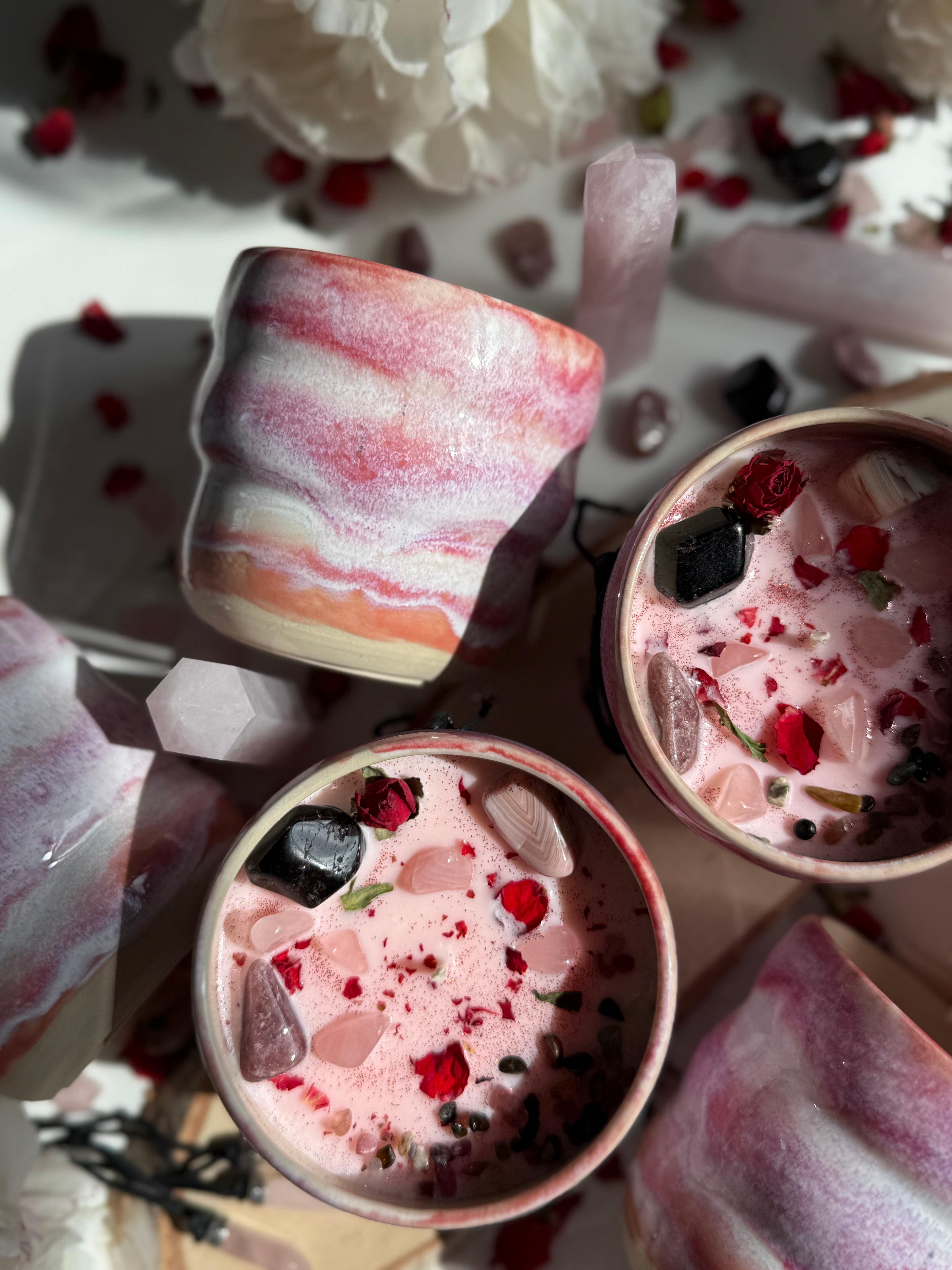 Kristallkerze im Keramikbecher SELFLOVE, limitiert