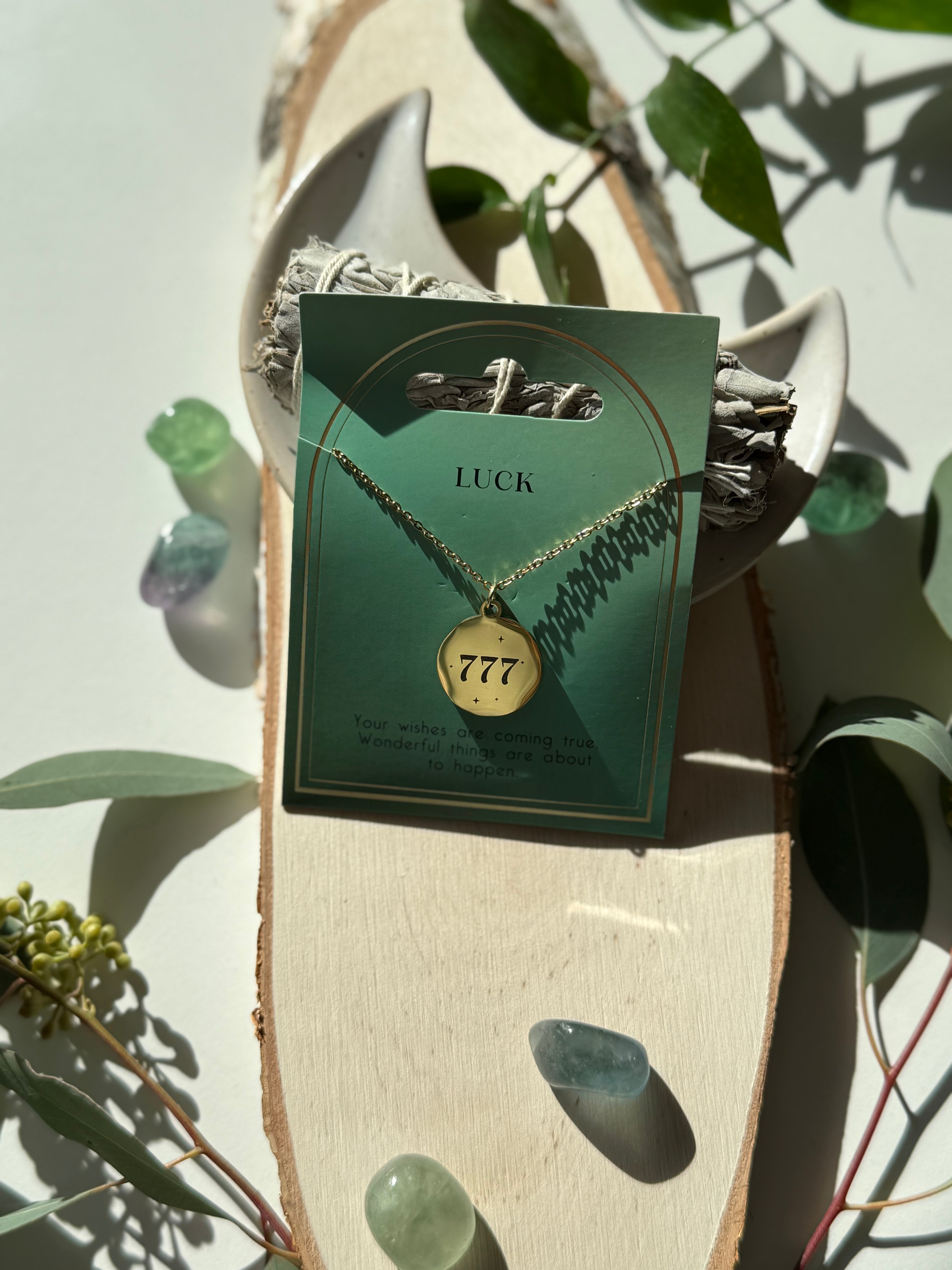 Engelszahl Halskette 777, Glück & Wachstum