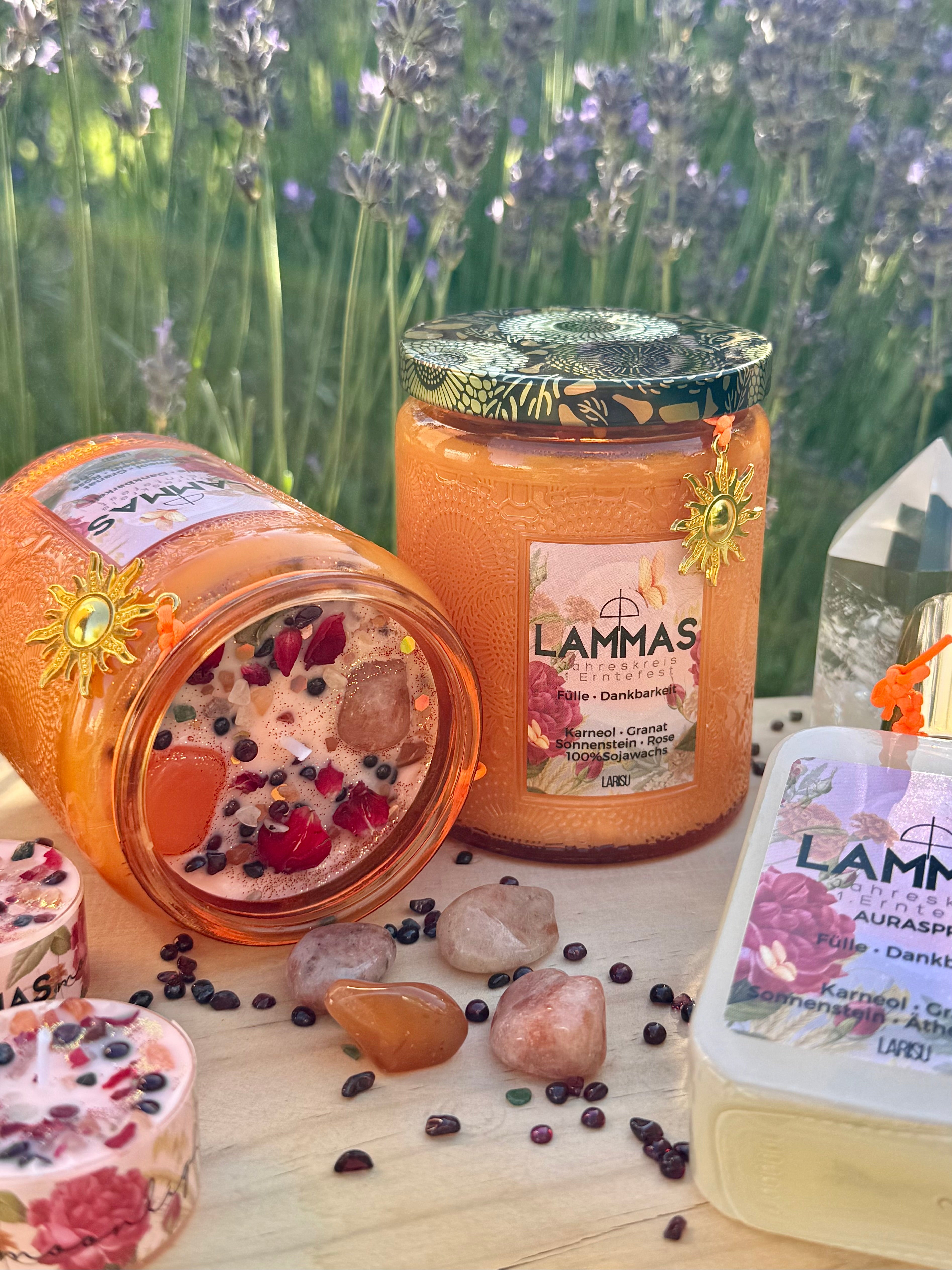 Kristallkerze Jahreskreisfest Lammas Lughnasadh, limitiert