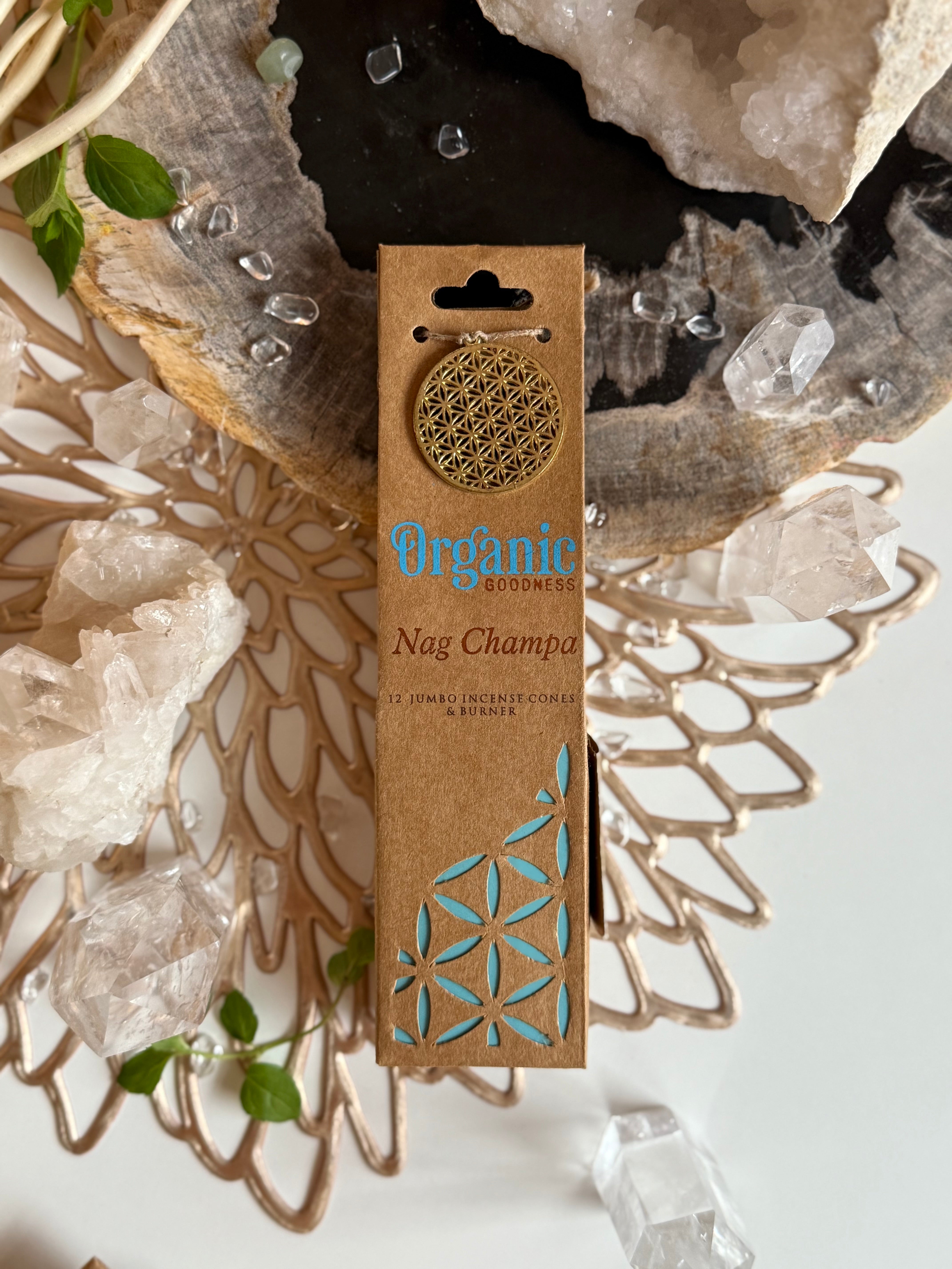 Nag Champa Weihrauchkegel und Halter