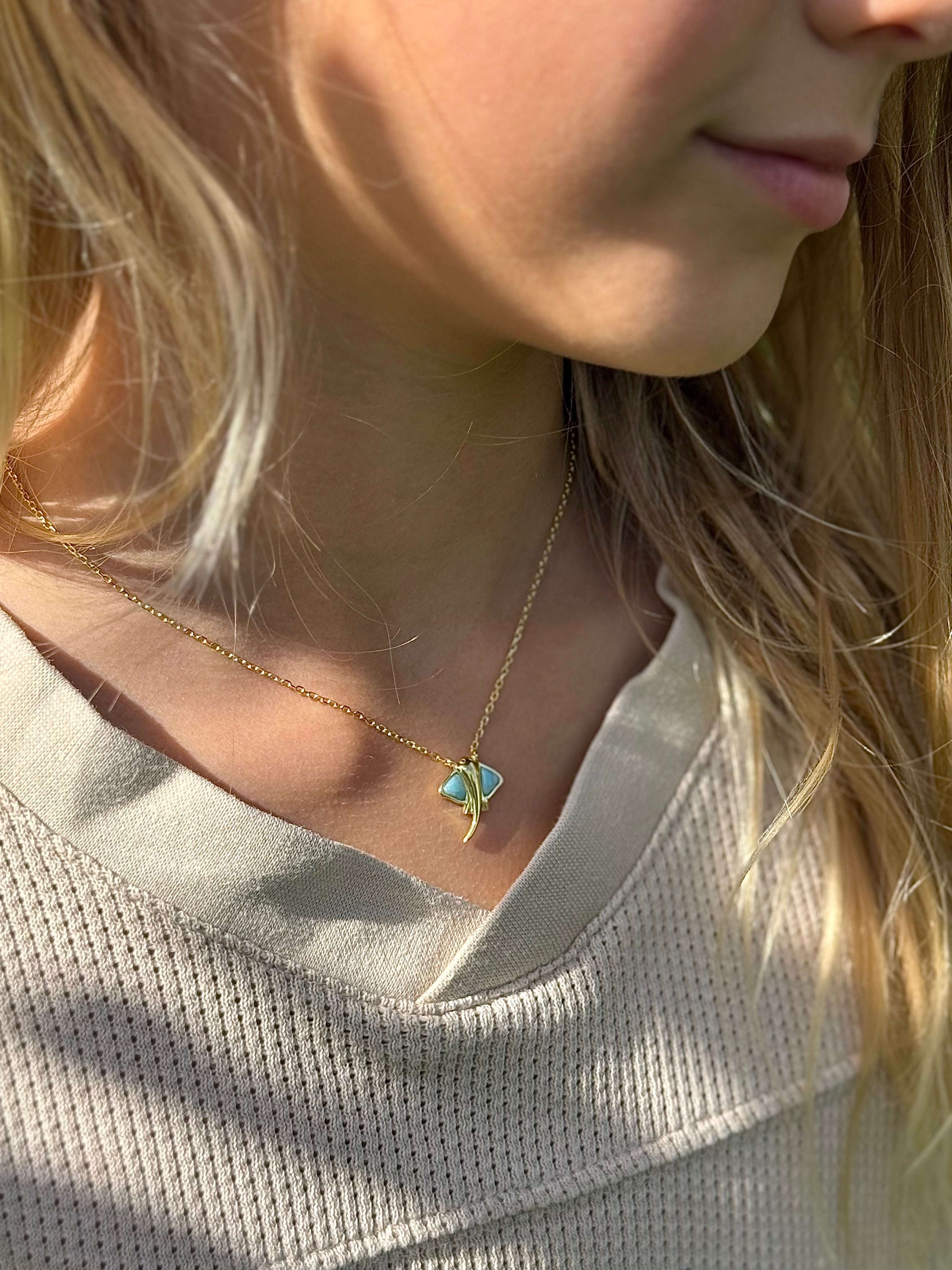 Halskette Manta Rochen mit Larimar