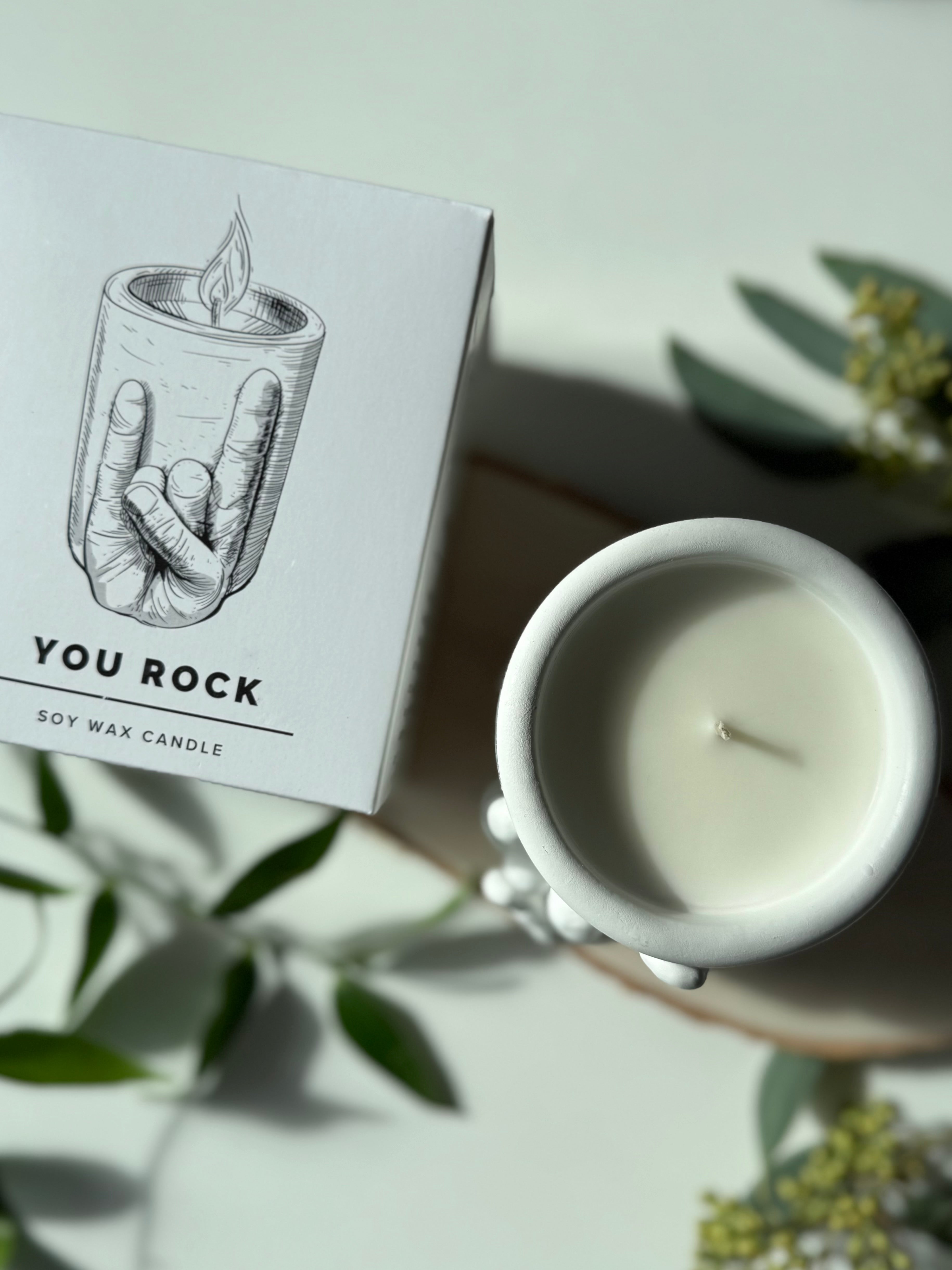 You Rock, Sojawachskerze im Zementgefäß