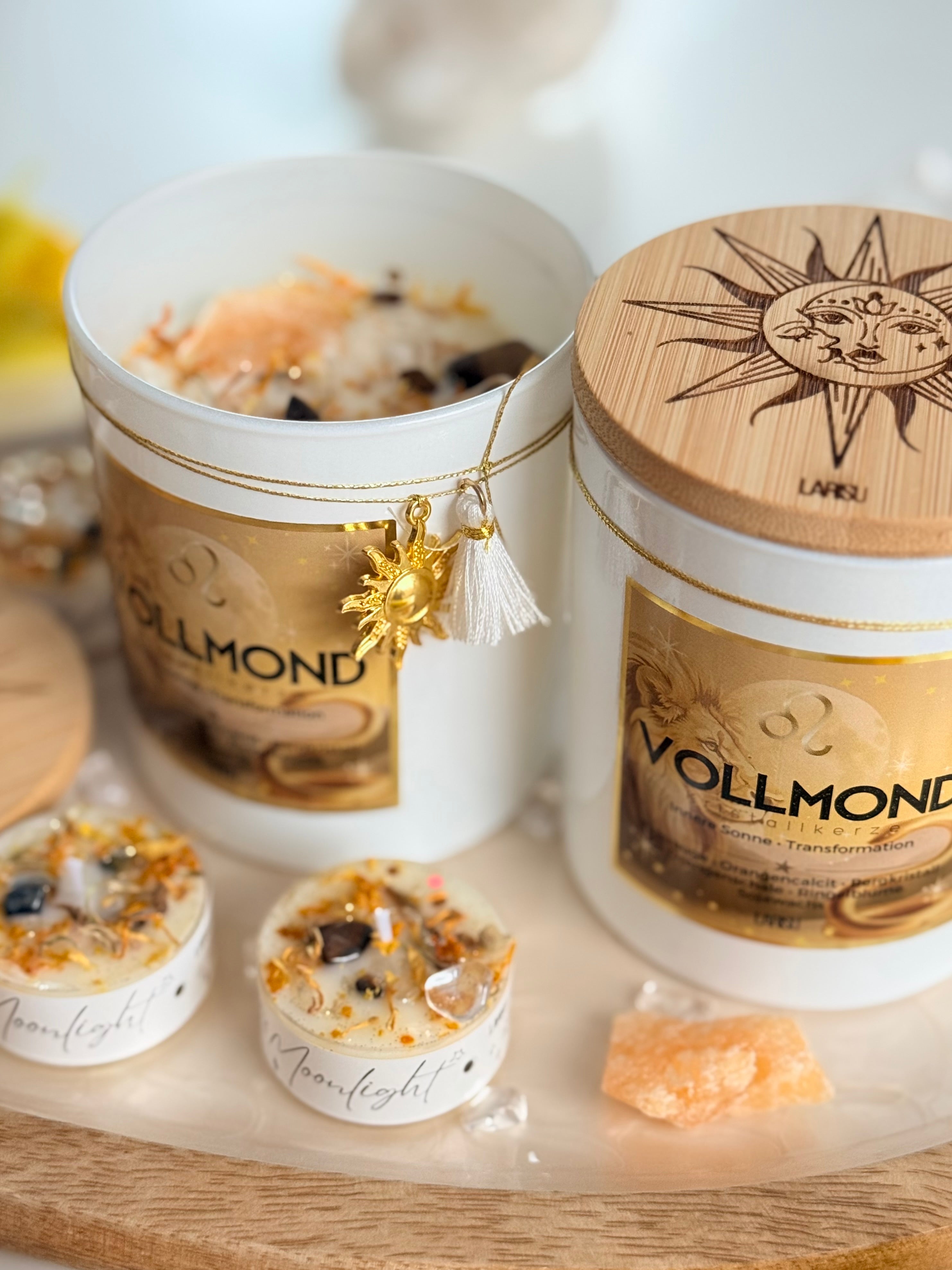 Vollmondkerze mit graviertem Deckel, limitiert