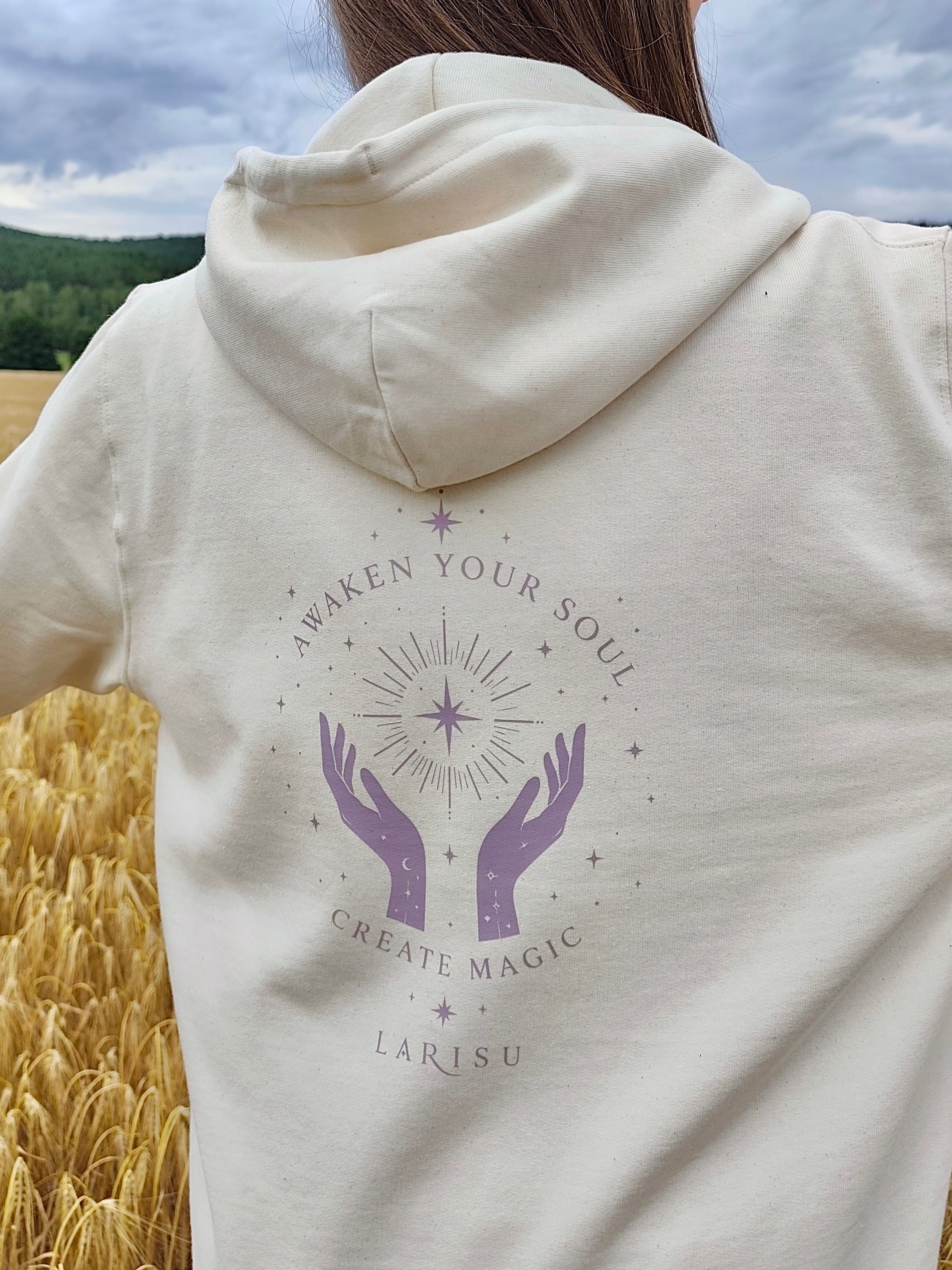 Zip Hoodie Natur "AWAKEN YOUR SOUL, CREATE MAGIC"