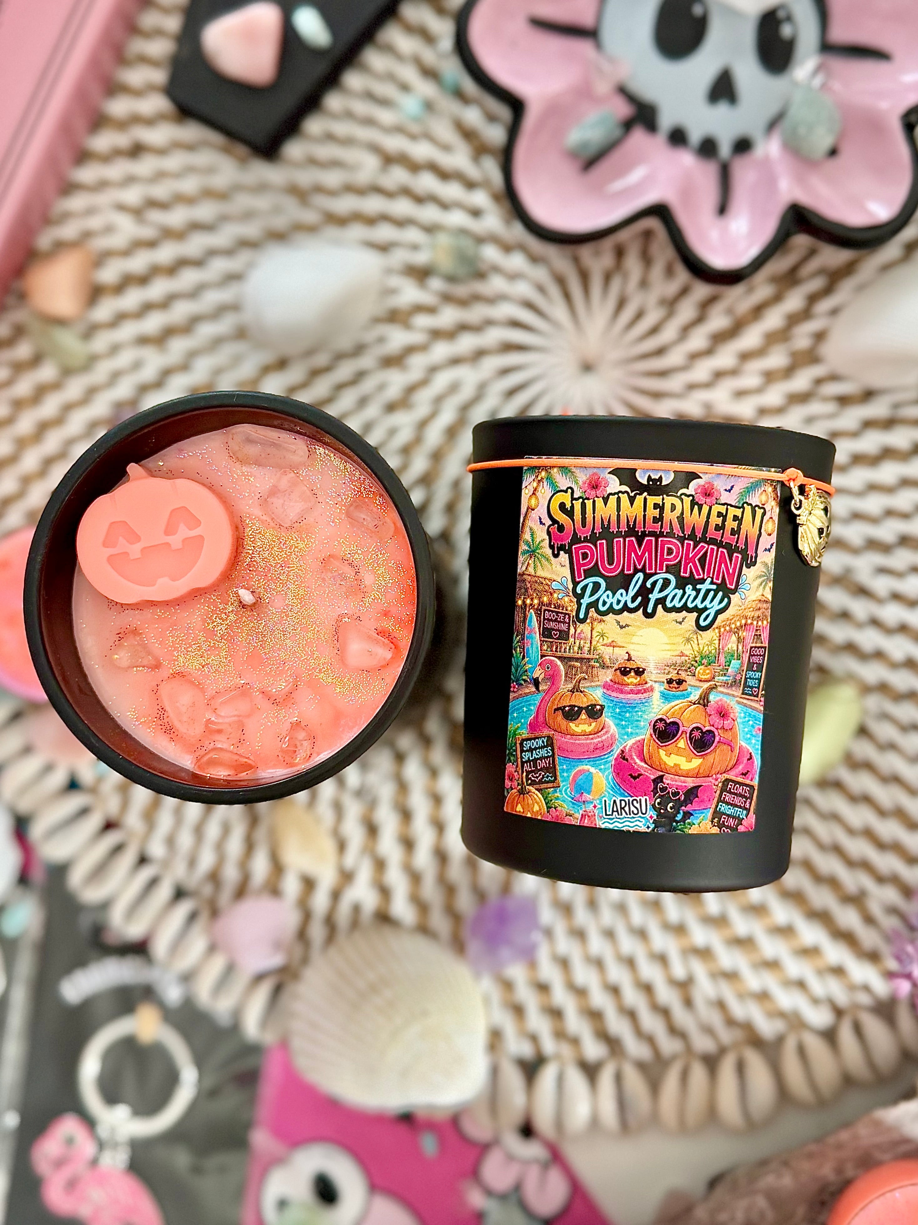 Kristallkerze Summerween "Pumpkin Pool Party", limitiert