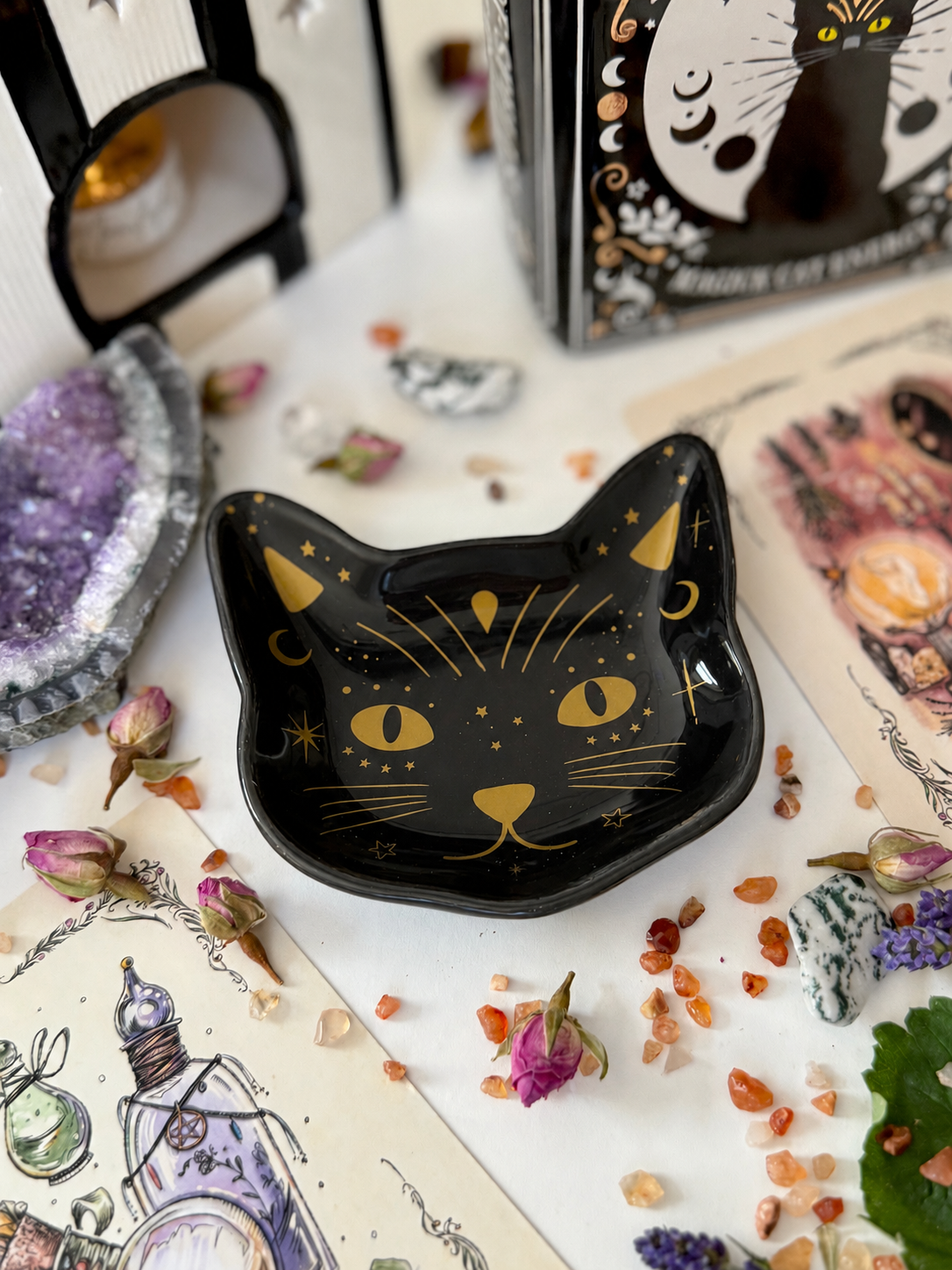Schmuckschale „Magick Black Cat Face“