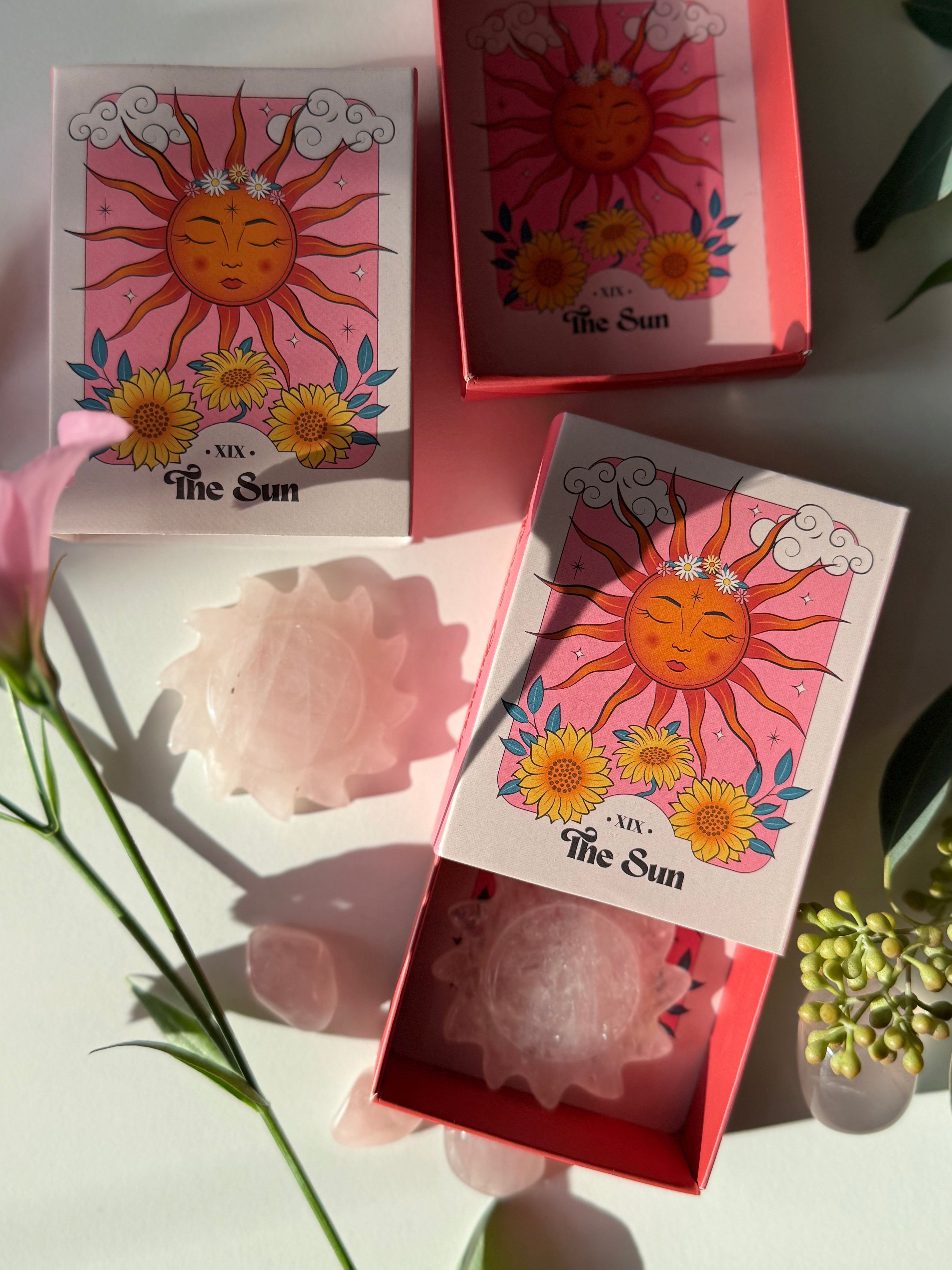 Rosenquarz Sonnenstein – „The Sun“ Meditationsstein