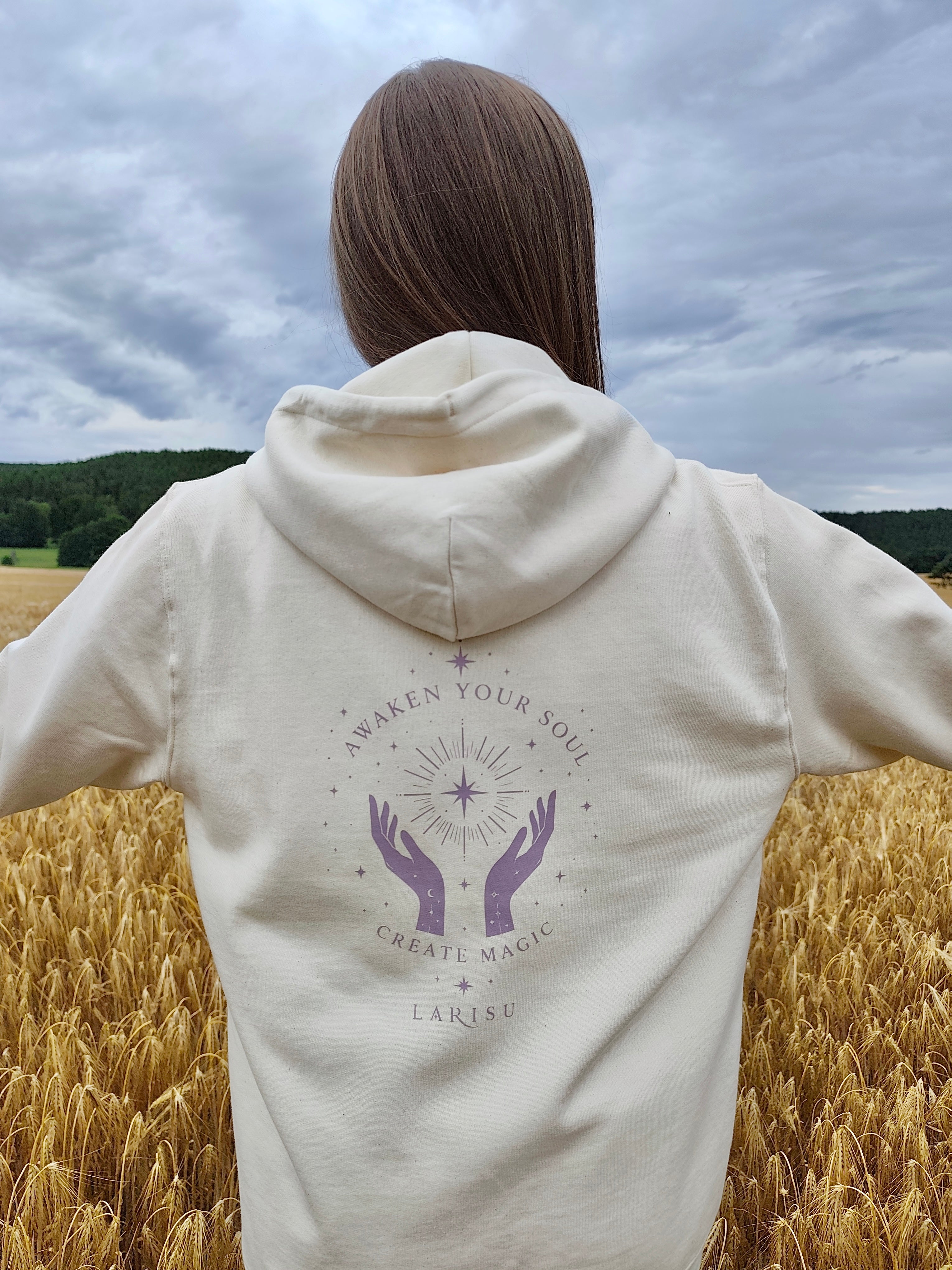 Zip Hoodie Natur "AWAKEN YOUR SOUL, CREATE MAGIC"