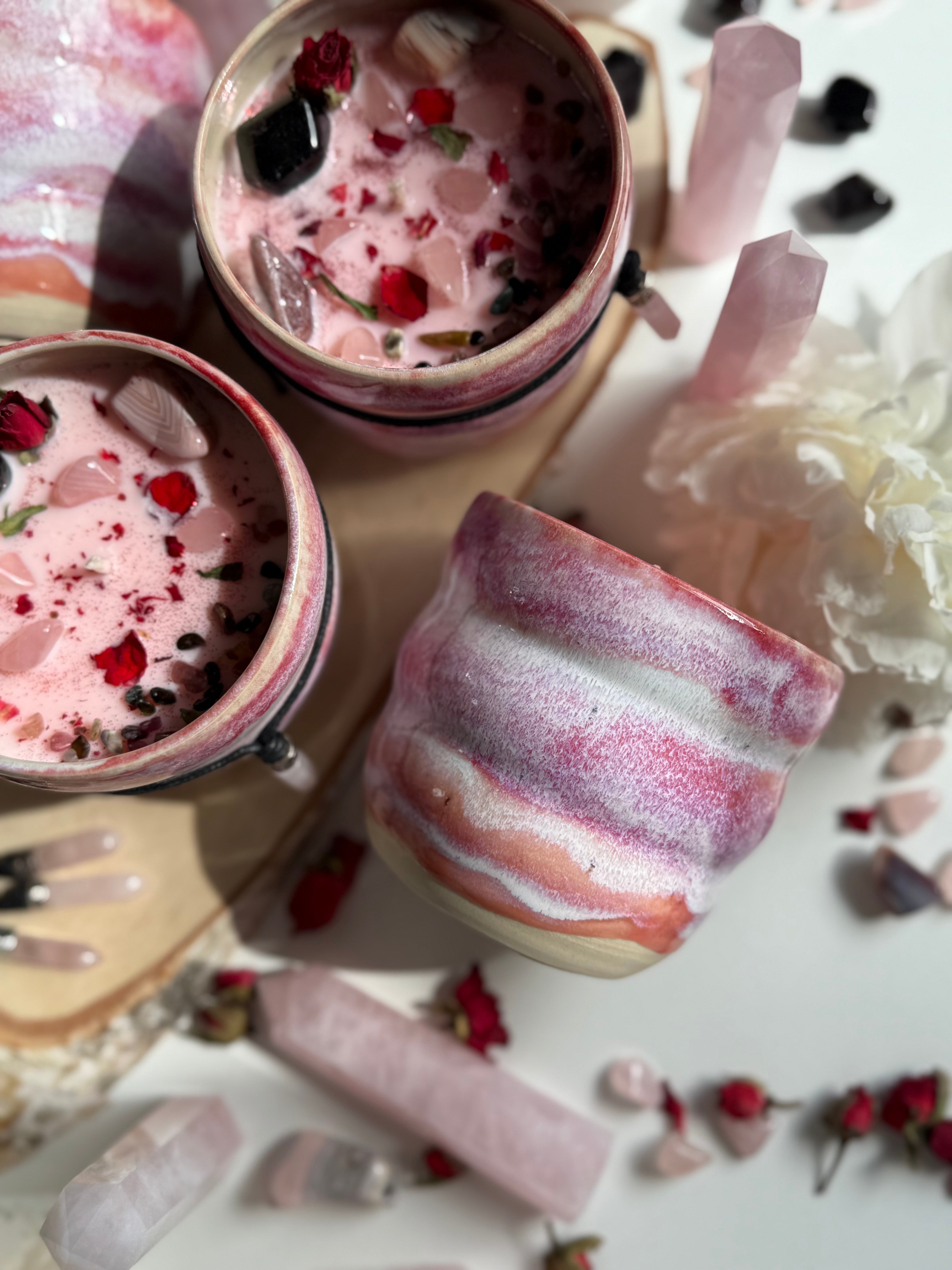 Kristallkerze im Keramikbecher SELFLOVE, limitiert
