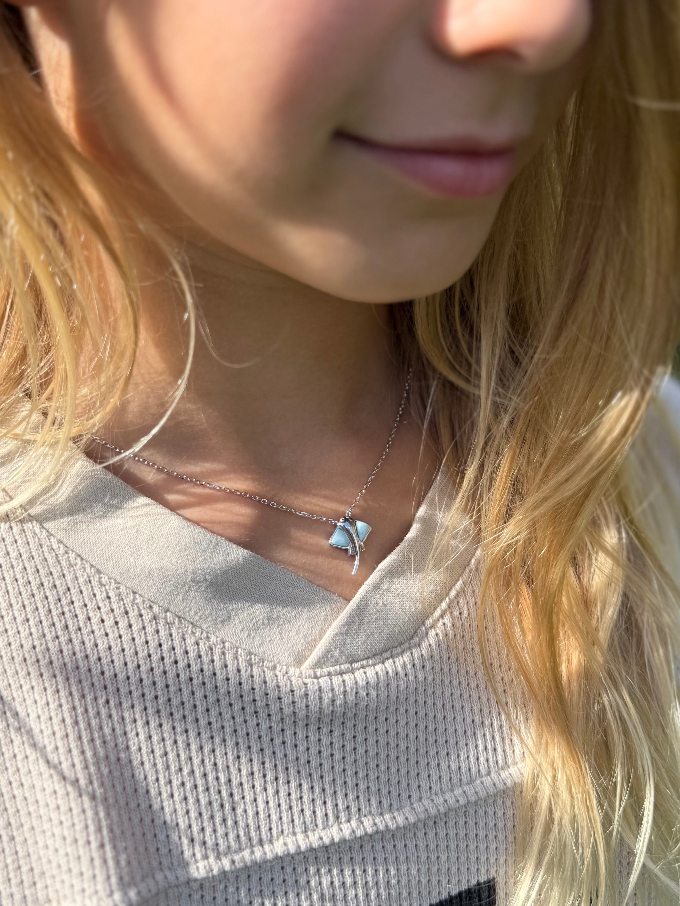 Halskette Manta Rochen mit Larimar