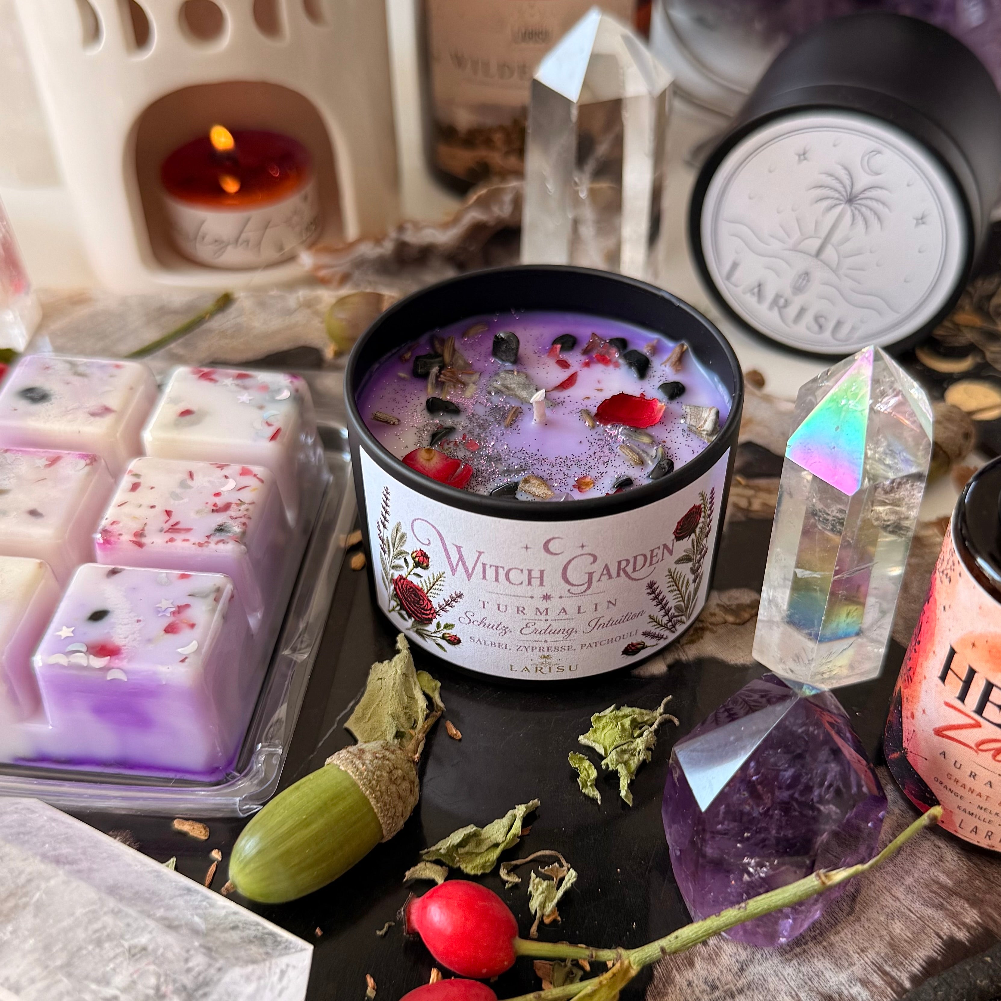WITCH GARDEN Kristallkerze mit Turmalin