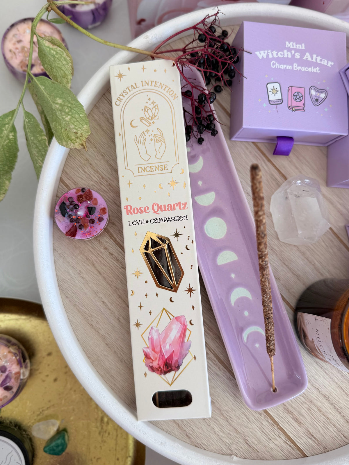 Räucherstäbchen Rose & Rosenquarz