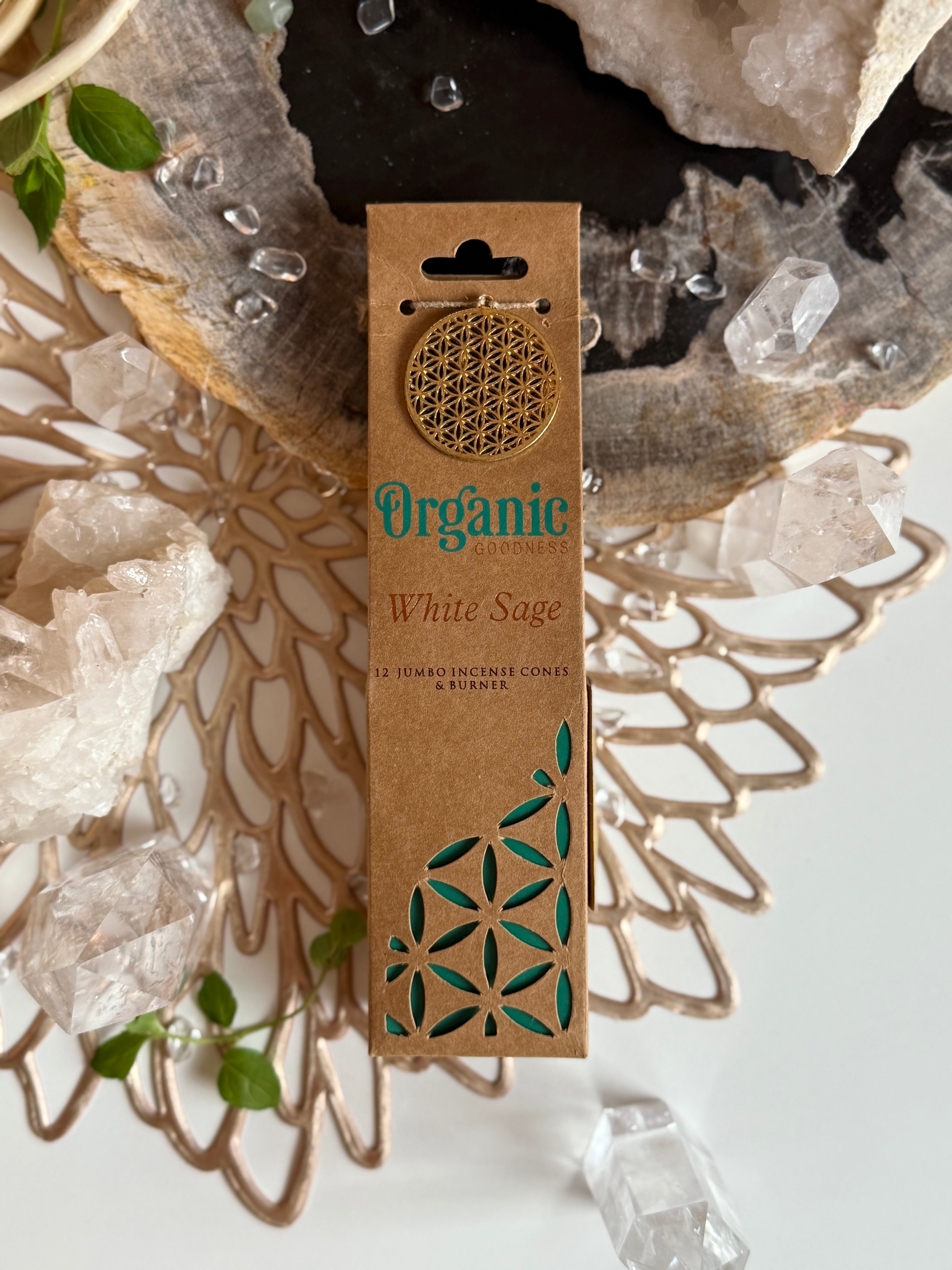 Weißer Salbei Weihrauchkegel und Halter