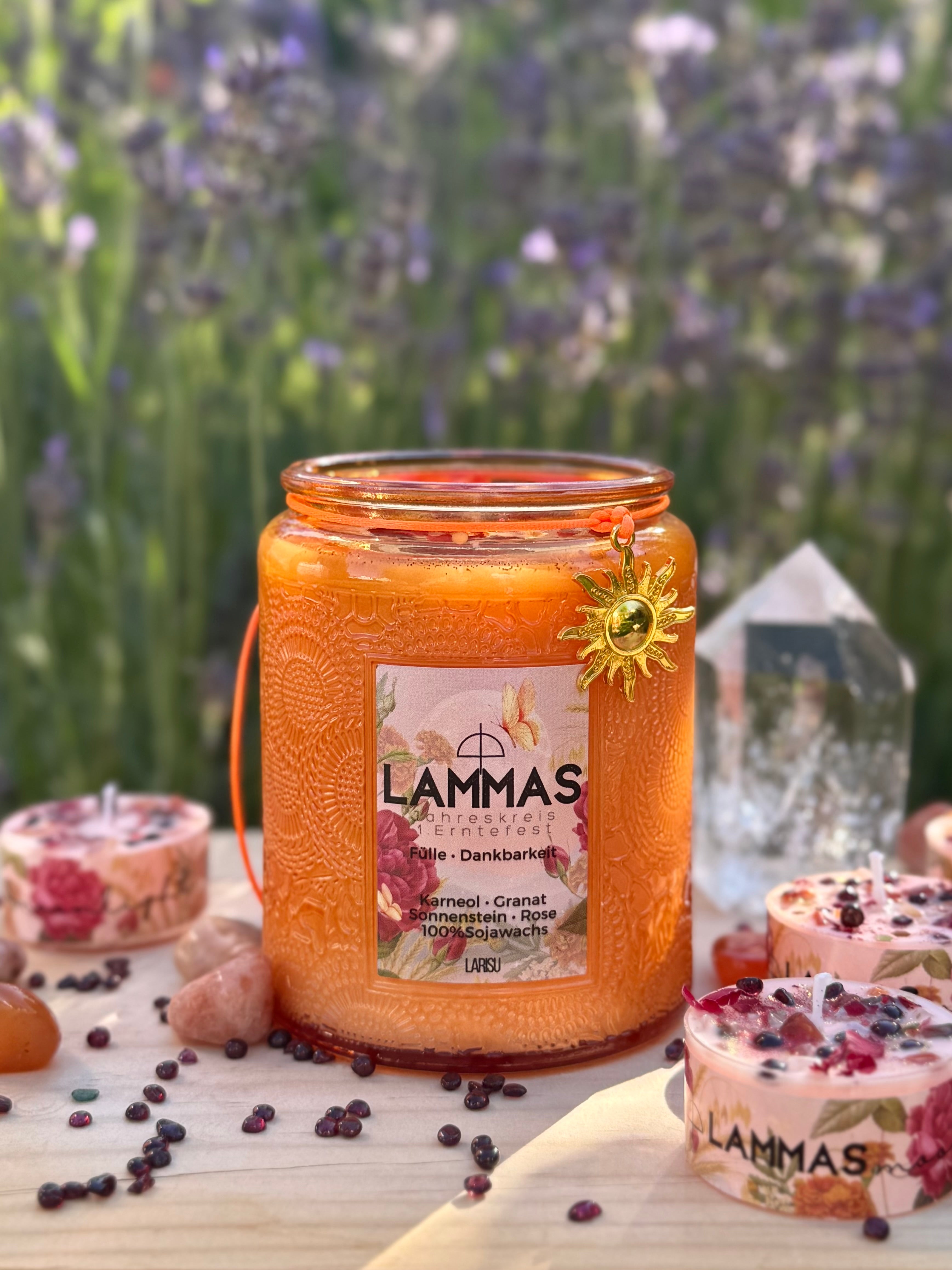 Kristallkerze Jahreskreisfest Lammas Lughnasadh, limitiert