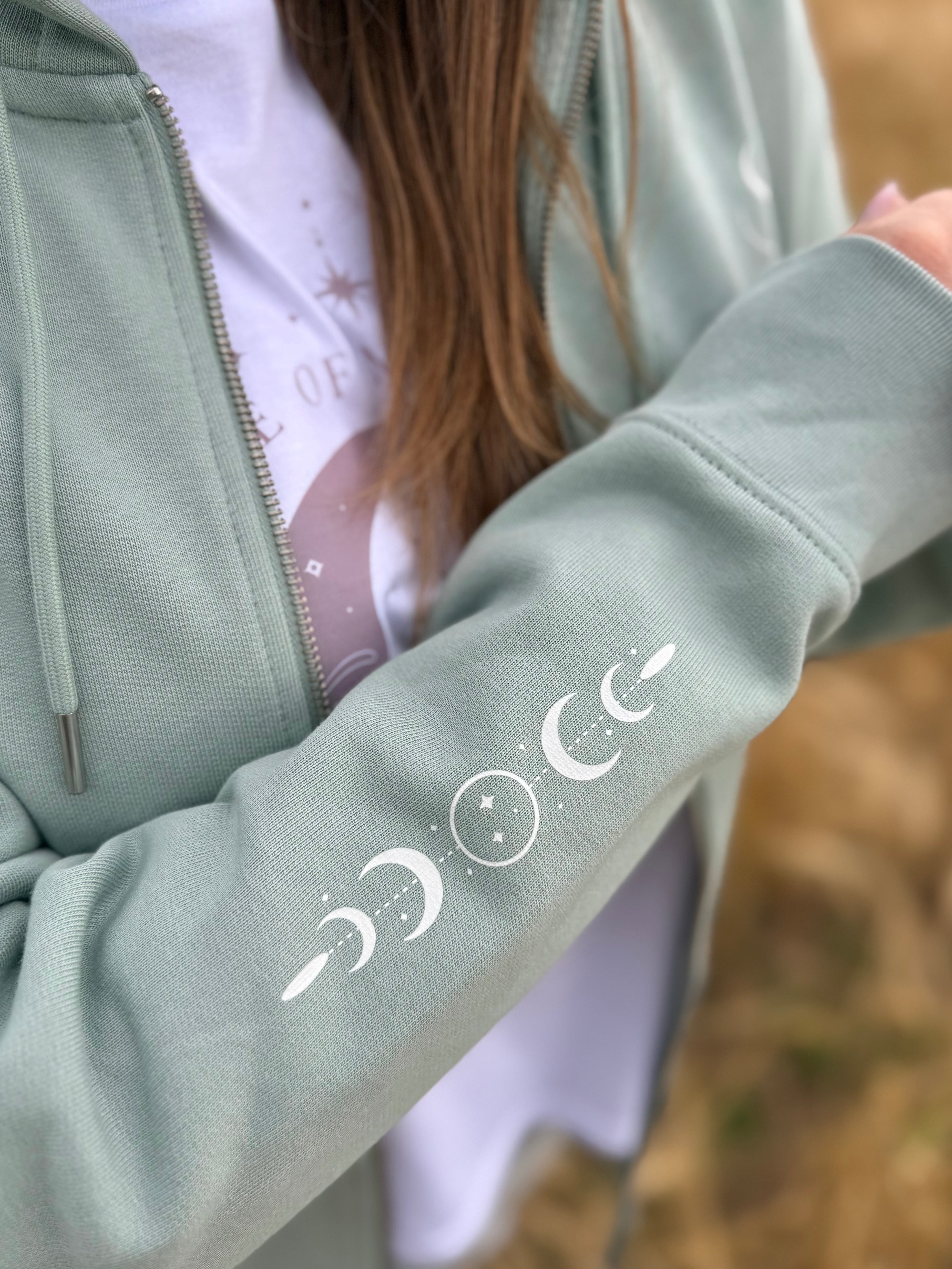 Zip Hoodie Aloe "MADE OF MOONLIGHT, BORN TO GLOW"