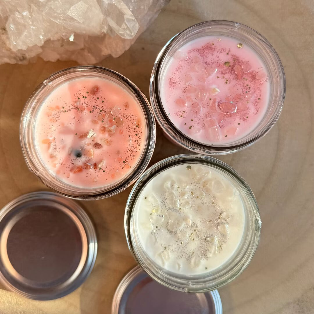 3er Set Kristallkerzen "Sonnenschein, Liebe & Glück im Glas", limitiert